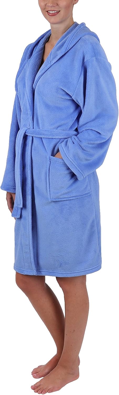 Betz Kinder Bademantel STYLE mit Kapuze Kinderbademantel Farbe hellblau Grösse 128-176 140 Hellblau,