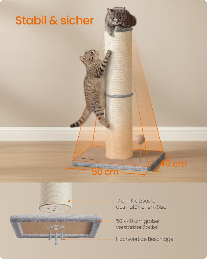 Feandrea Kratzbaum, 85 cm hoch, Kratzsäule XXL, 17 cm Dicker Stamm, Katzenbaum, Kratzstamm auch für