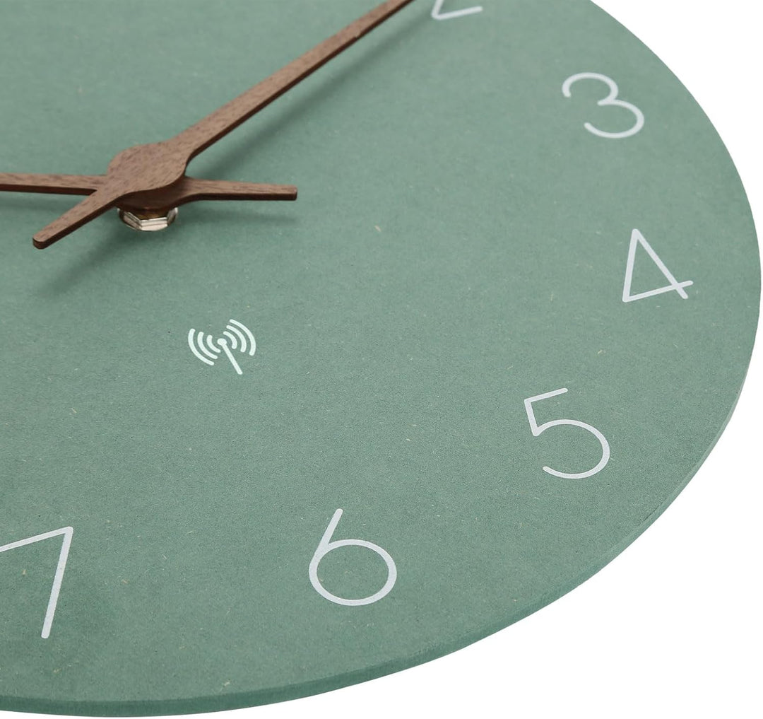 Funkuhr Wanduhr MDF Holz Wanduhr Ohne TickgeräUsche Lautlos 25cm Quarz Batterie Gross Einfach zu Les