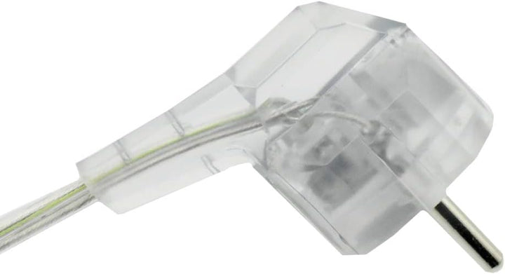 Transparente Zuleitung 2 m mit Schutzkontakt Winkelstecker und Schnurzwischenschalter AN AUS 3-adrig
