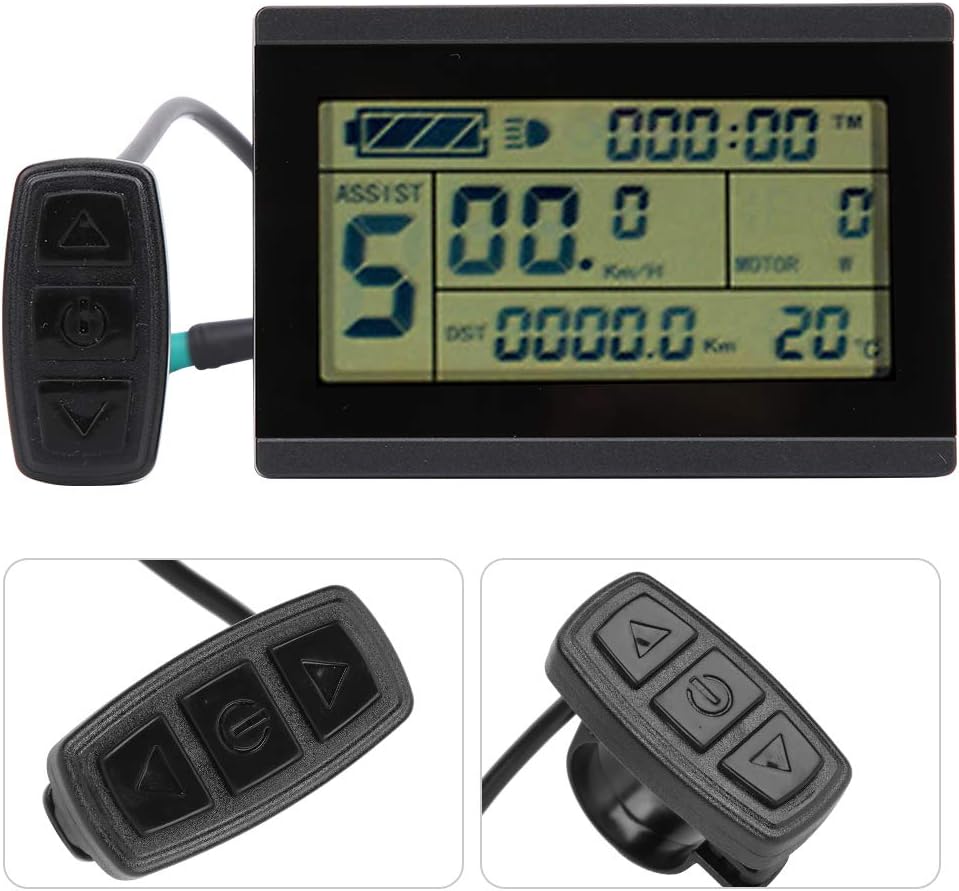 24-V-36-V-48-V-LCD-Display E-Bike Digital Meterm, Fahrradumbau KT-LCD3U Horizontaler Schwarzweiss-LC