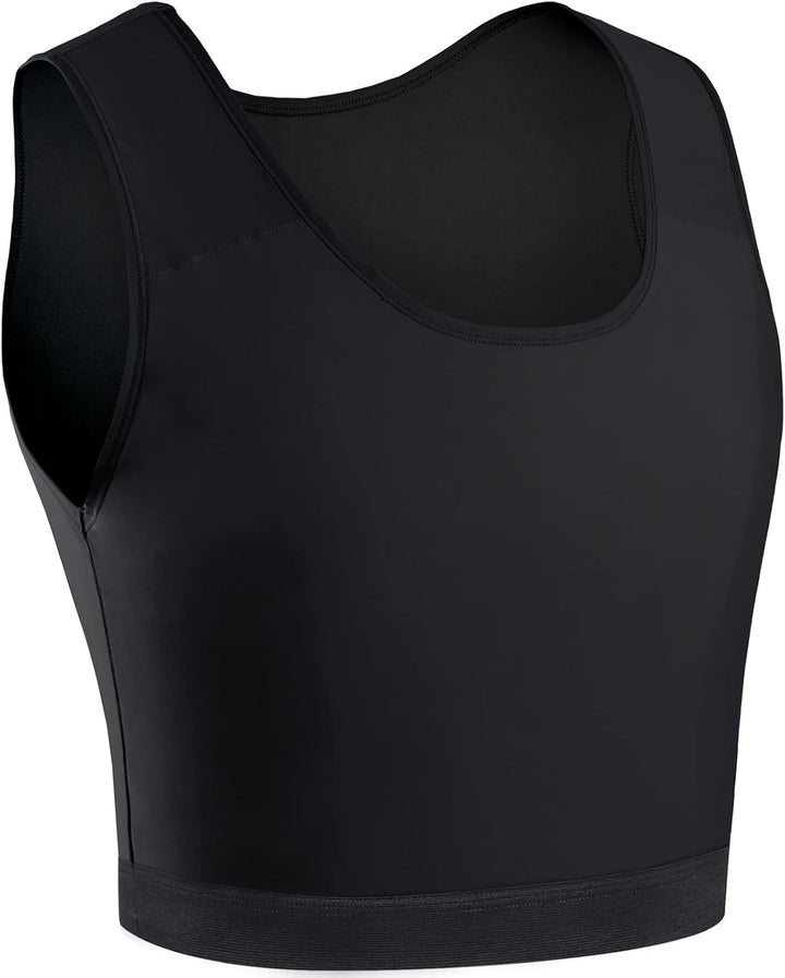 XUJI Brust Binder Transgender FTM Elastische Kompression BH Pullover Tank Top S Schwarz, S Schwarz