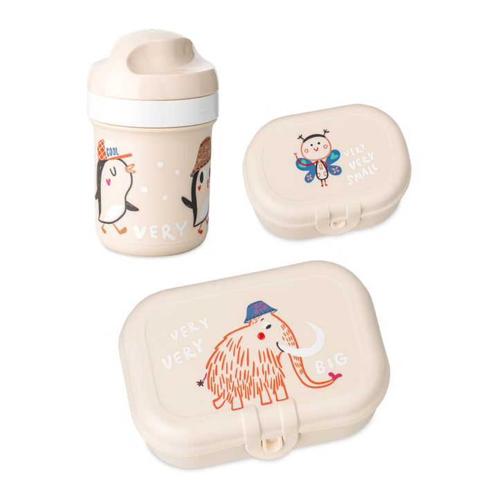 Koziol VERY VERY TO GO Lunchboxset + Trinkflasche 200 ml | für Kinder ab 6 Monaten | biozirkulärer K