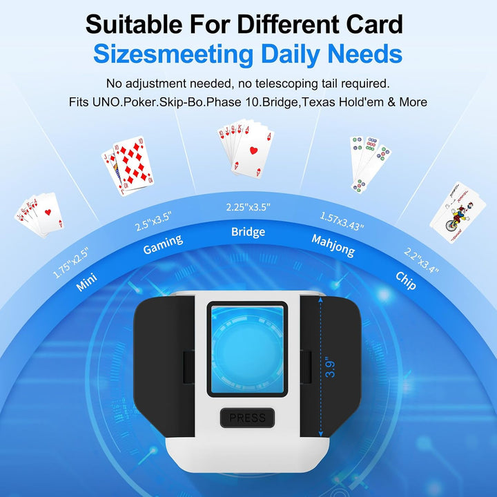 Automatic Card Shuffler|1-2 Deck Electric Card Shuffle Machine|Portable Rechargeable Batteries|for o