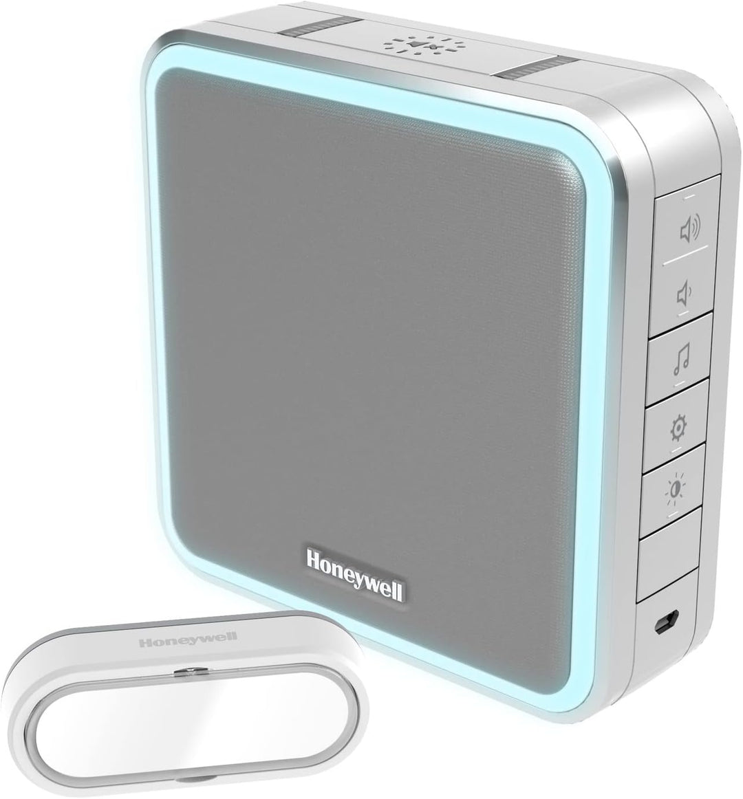 Honeywell DC915SGL Tragbare drahtlose Türklingel Schlafmodus und Druckknopf – Grau