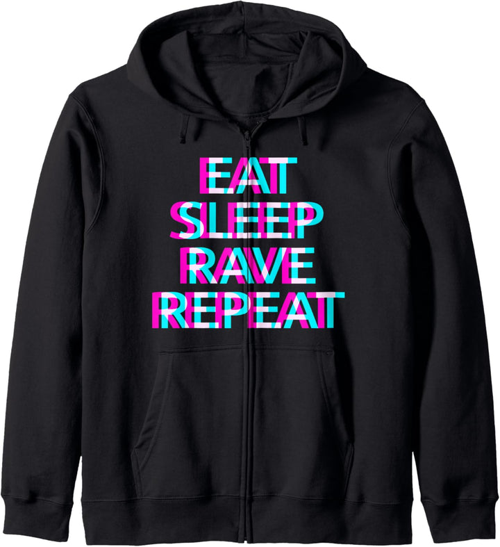 EAT SLEEP RAVE REPEAT Raver Club Festival Kapuzenjacke