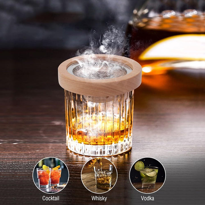 Cocktail-Räucherset mit 4 Holzspänen, Whiskey-Räucherset für Cocktails, Wein, Whiskey, Bourbon