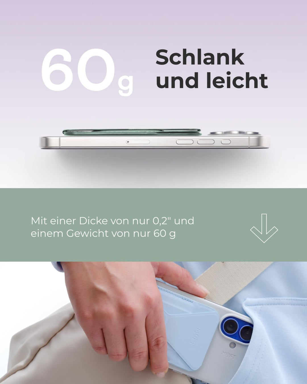 MOFT MagSafe Wallet Ständer für iPhone 15/14/13/12 Serie Kompatibel mit MagSafe, MOVAS Vegan Leder M