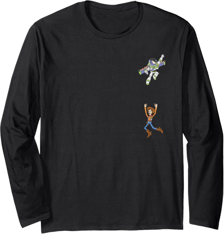 Disney Pixar Toy Story Buzz Lightyear Flying Woody Falling Langarmshirt