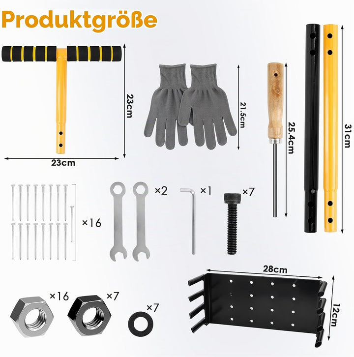 Rasenlüfter,Aerifizierer für Rasen,Manuell Rasenbelüfter mit 24 Eisenspikes,Heavy Duty Handvertikuti