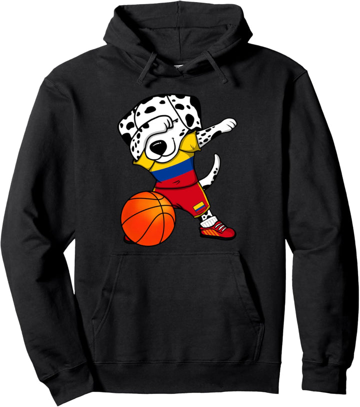 Dabbing Dalmatiner Kolumbien Basketball Mannschaft Sport Pullover Hoodie