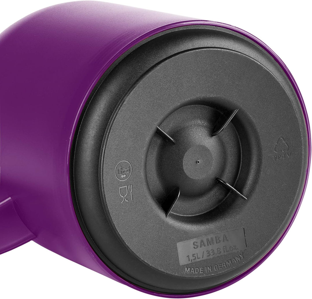 Emsa N40118 Samba Isolierkanne |1,5 Liter | Quick Press Verschluss | 12h heiss und 24h kalt | Transl