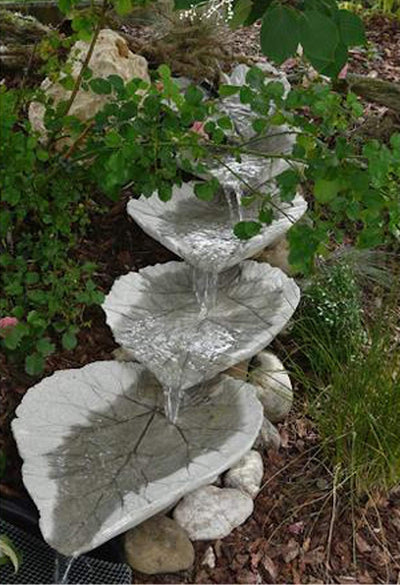 Köhko Bachlauf mit Wasserzulauf im Blattlook erweiterbarer Wasserfall für Gartenteich 14006Q Quelle