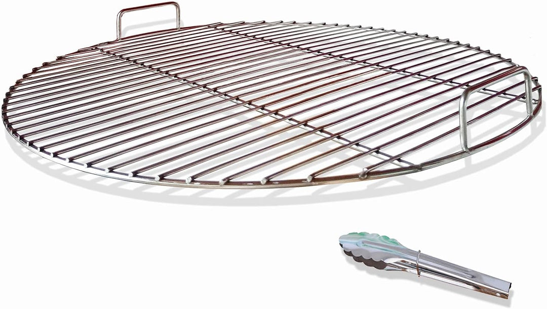 304 grillrost Edelstahl rund mit Griff, 54.5 cm Durchmesser für 57 cm Holzkohlegrills z.B Weber,Gril