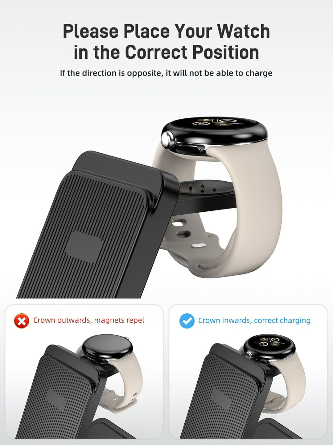 Induktive Ladestation für Google Pixel Watch 3/2, 3 in 1 Google Pixel Ladegerät für Google 10/9/9 Pr