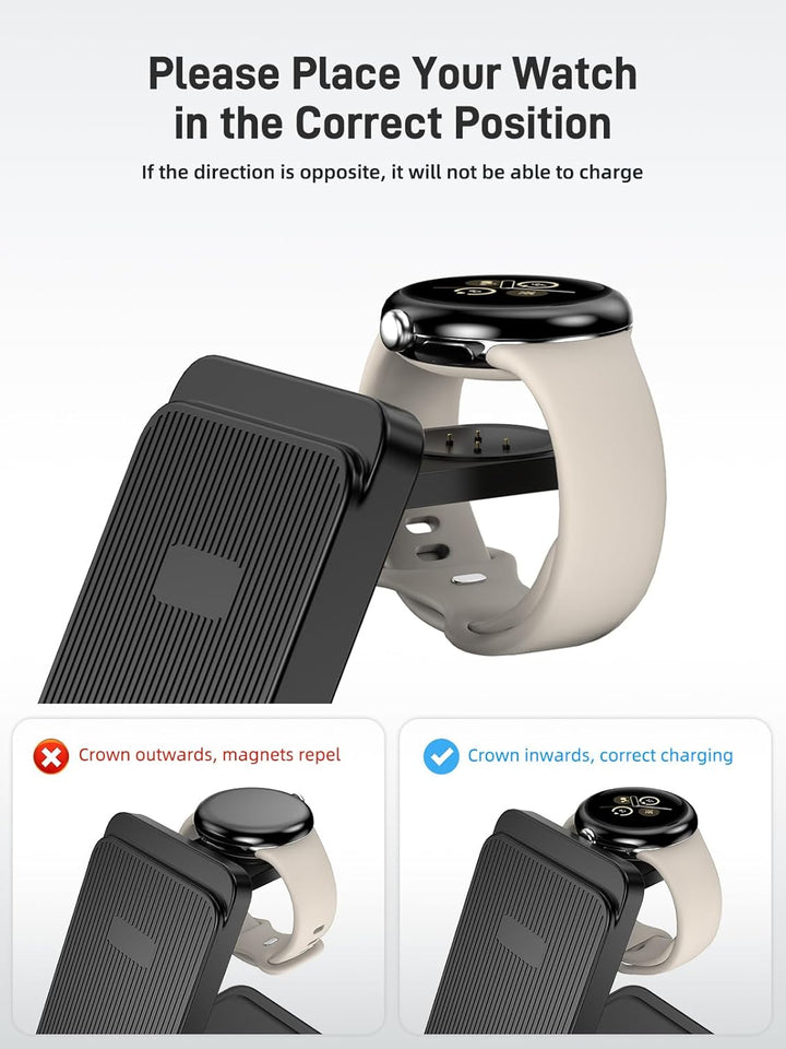 Induktive Ladestation für Google Pixel Watch 3/2, 3 in 1 Google Pixel Ladegerät für Google 10/9/9 Pr
