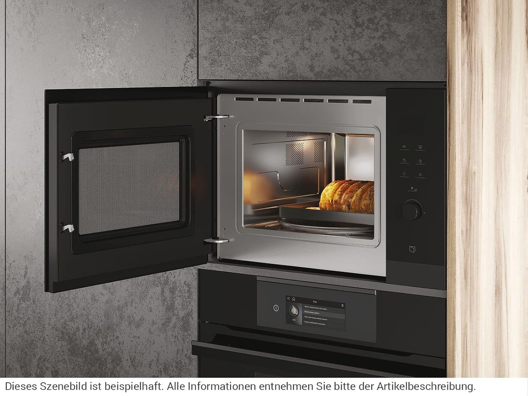 Haier SERIE 4 HWO38MG6HXB Einbaumikrowelle mit Grill/Nische 38 cm / 8 Leistungsstufen inkl. Grill, S