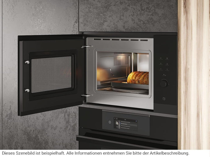 Haier SERIE 4 HWO38MG6HXB Einbaumikrowelle mit Grill/Nische 38 cm / 8 Leistungsstufen inkl. Grill, S