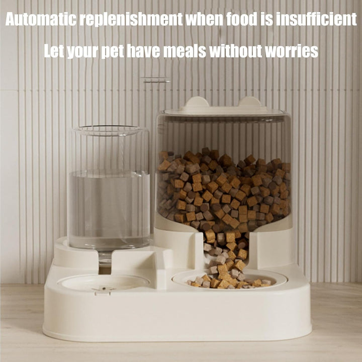 Automatischer Futterspender Und Bewässerung, Hundewasserspender, 2-in-1-Welpenfutterautomat Mit Futt