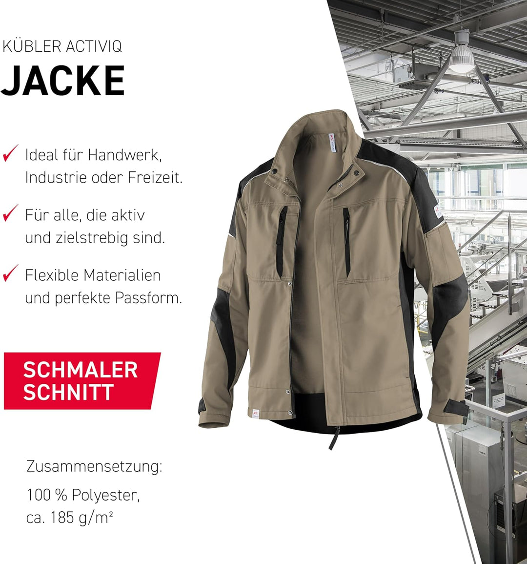 KÜBLER Workwear KÜBLER ACTIVIQ Arbeitsjacke sandbraun/schwarz sandbraun/schwarz XS, sandbraun/schwar