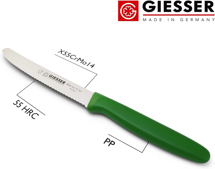 Giesser seit 1776 - Made in Germany - Tomatenmesser 6er Set Veggie, Universalmesser, grün, nachhalti