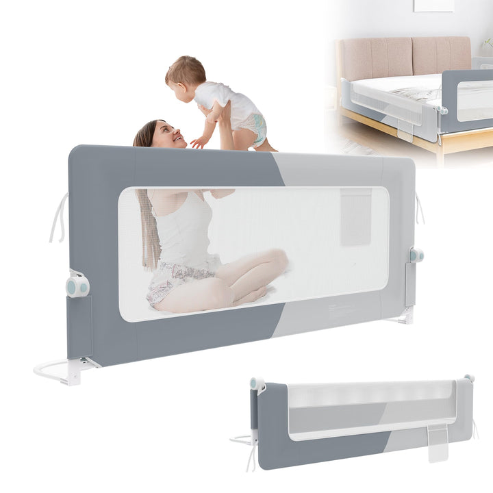 XMTECH 1st Bettgitter 180 cm Bettschutzgitter Kinderbettgitter für Kinder, Rausfallschutz Bett Babyb