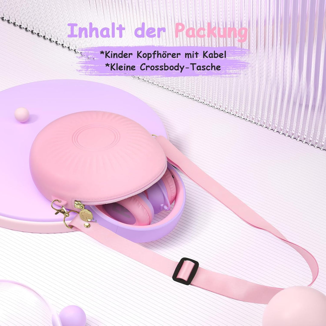 Kinderkopfhörer mit Kabel Klappbar, mit Mikrofon, Kopfhörer Kinder Gehörschutz auf 85/94 dB, Kopfhör