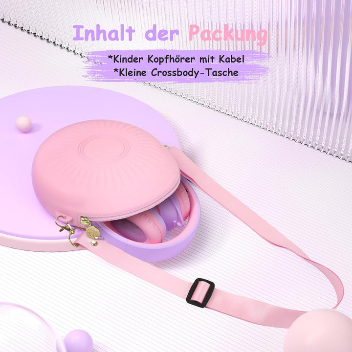 Kinderkopfhörer mit Kabel Klappbar, mit Mikrofon, Kopfhörer Kinder Gehörschutz auf 85/94 dB, Kopfhör