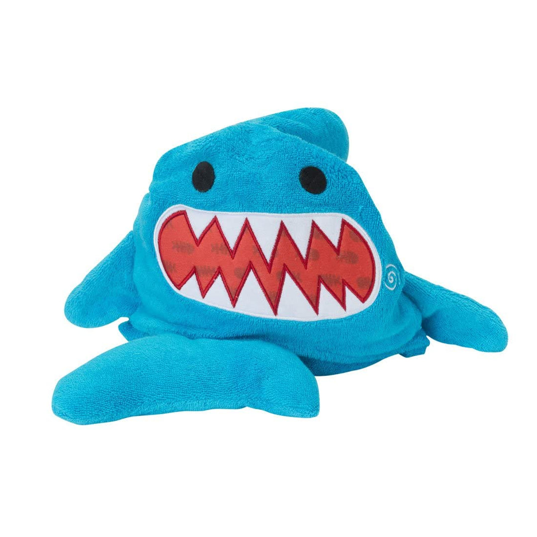 Zoocchini 100 Percent Cotton Kids Hooded Towel, Sherman the Shark Blau, Blau