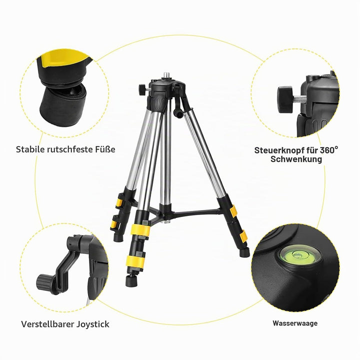 Stativ Laser Professional, 50-120 cm Baustativ Stützen Höhenverstellbar Laser Sativ mit 5/8"-11 Auss