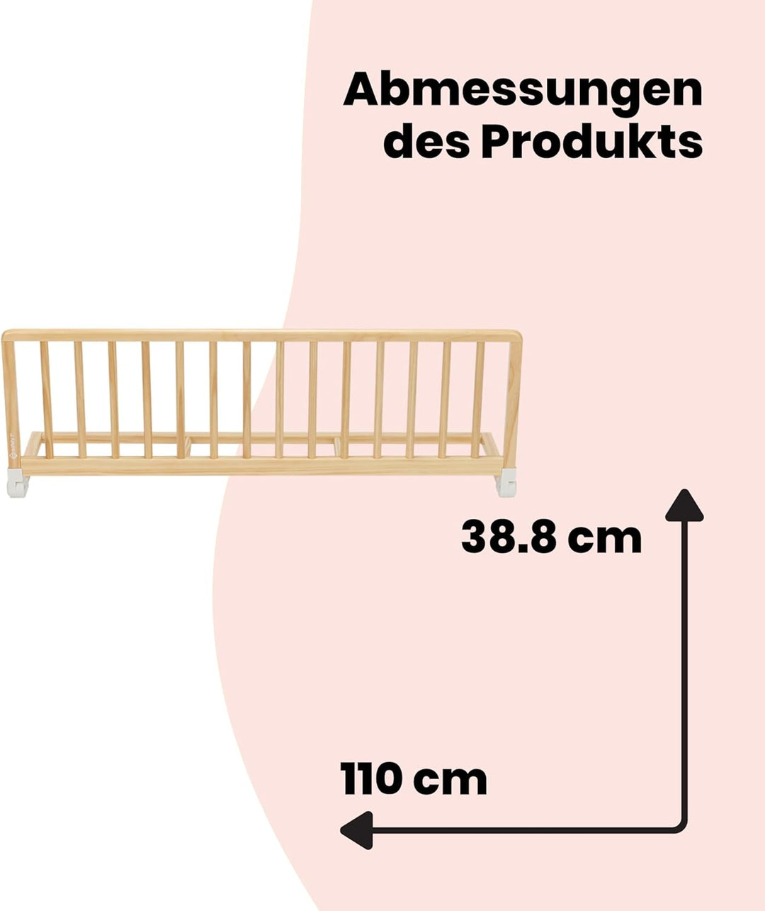 Safety 1st Wooden Bed Rail 110cm, Bettgitter Rausfallschutz, 18 Monate–5 Jahre, Verstellbares Bettsc
