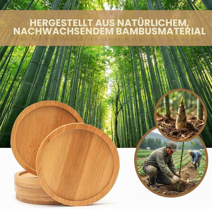 12 Stück Kerzenhalter Holz,Round Holzuntersetzer Mosaik Untersetzer Bastelset Bambus Untersetzers 9,