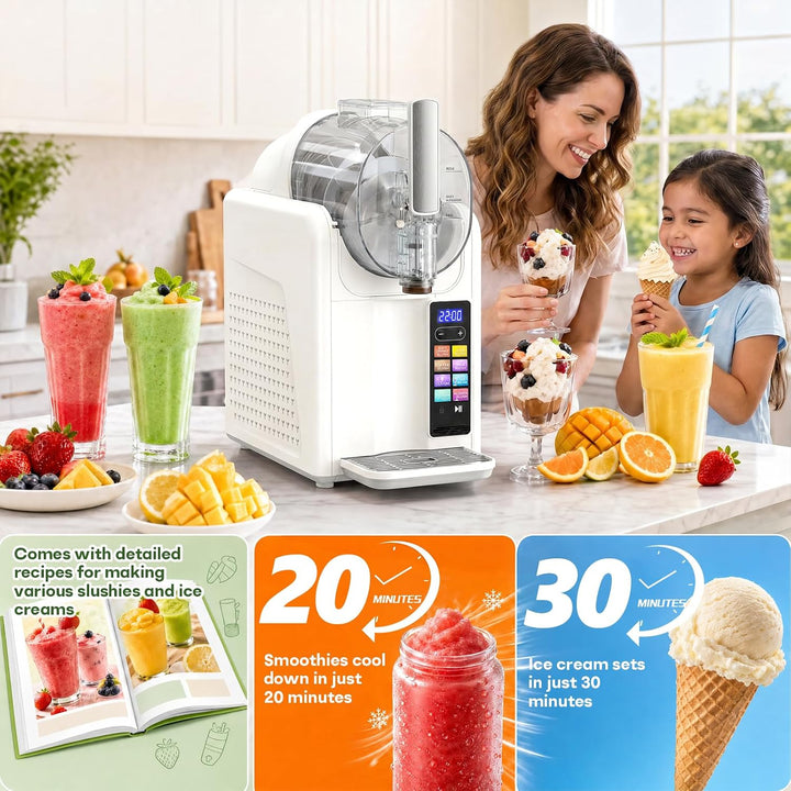 Slush Maschine eismaschine 2L Slushie,slushie maschine,Maschine mit LED-Display,7 voreingestellte Pr