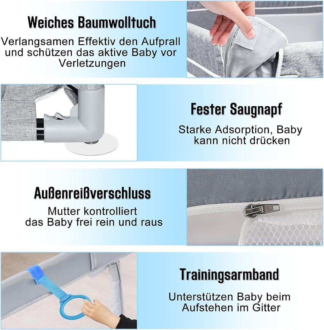 Aufun Laufstall Baby Laufgitter Absperrgitter, XL Kleinkinder grosse Sicherheitsspielplatz, Schutzgi