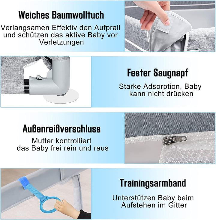 Aufun Laufstall Baby Laufgitter Absperrgitter, XL Kleinkinder grosse Sicherheitsspielplatz, Schutzgi