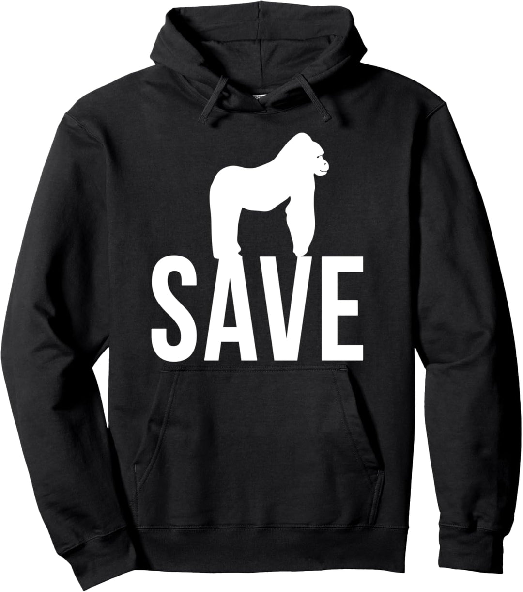 Save The Gorilla Tierschutz Spruch Pullover Hoodie