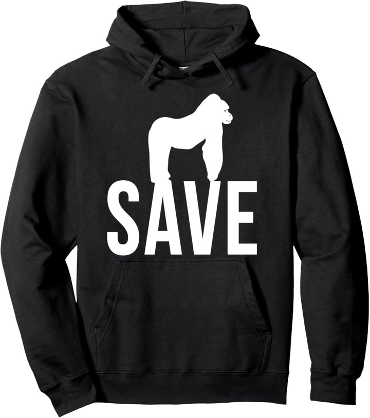 Save The Gorilla Tierschutz Spruch Pullover Hoodie