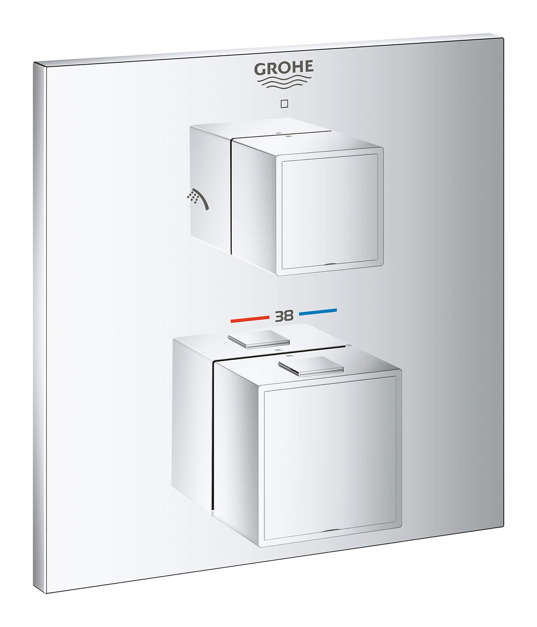 GROHE Grohtherm Cube | Thermostat-Brausebatterie mit integrierter 2-Wege-Umstellung und SafeStop Sic