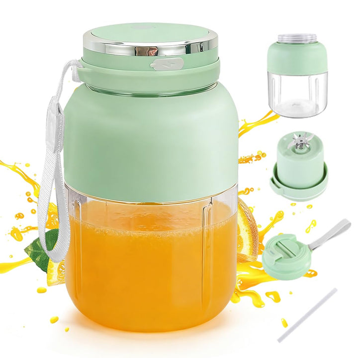 Tragbarer Mixer, 1300 ml Fresh Juice Mixer Flasche, Smoothie Maker to Go, Blender Bottle mit Auslauf