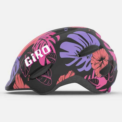 Giro Scamp Kinder Fahrrad Helm matt floral schwarz/lila 2023 XS, XS