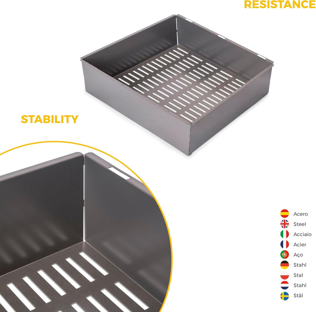 Emuca - Satz aus Metallkasten und ahmen für Schrank Quartz, mit Soft-Close- und Vollauszugsschienen,