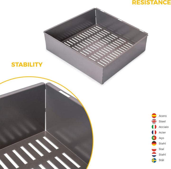 Emuca - Satz aus Metallkasten und ahmen für Schrank Quartz, mit Soft-Close- und Vollauszugsschienen,