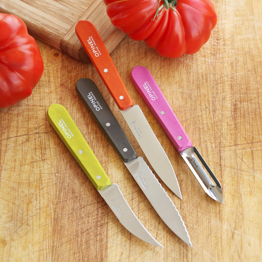 Opinel 1452 Küchenmesser-Set, 4-teilig, rostfrei Messer, Edelstahl, Mehrfarbig, One Size Küchenmesse