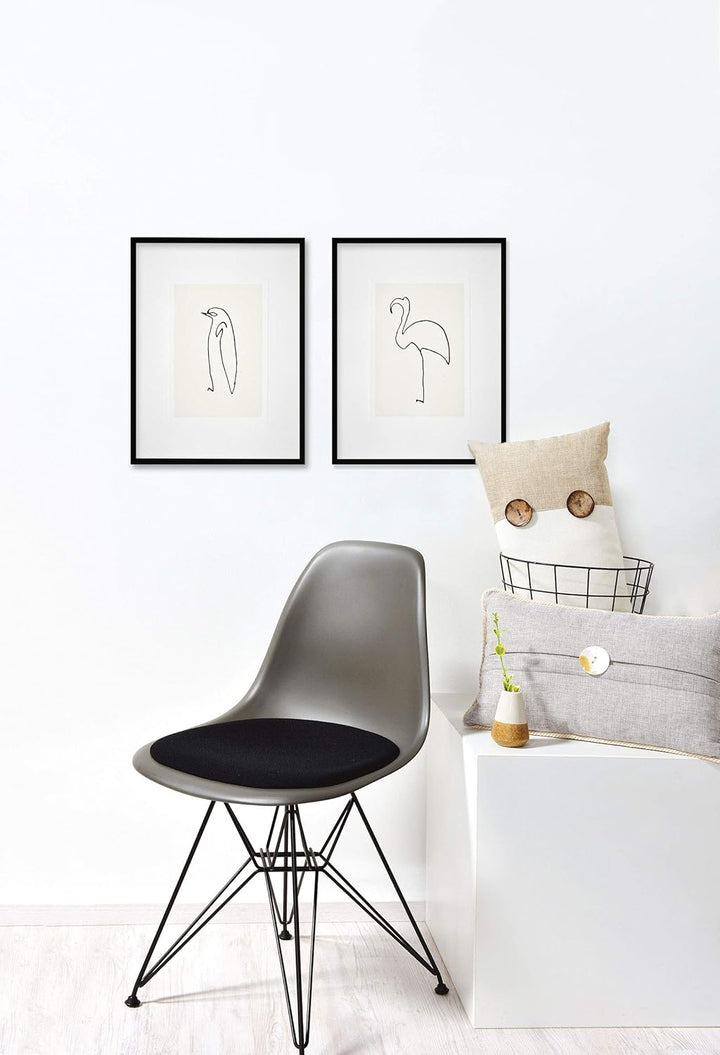 nielsen HOME Bild mit Rahmen 50x60 cm (hoch) - Picasso Le Flamand Rose I der Flamingo - Kunstdruck -