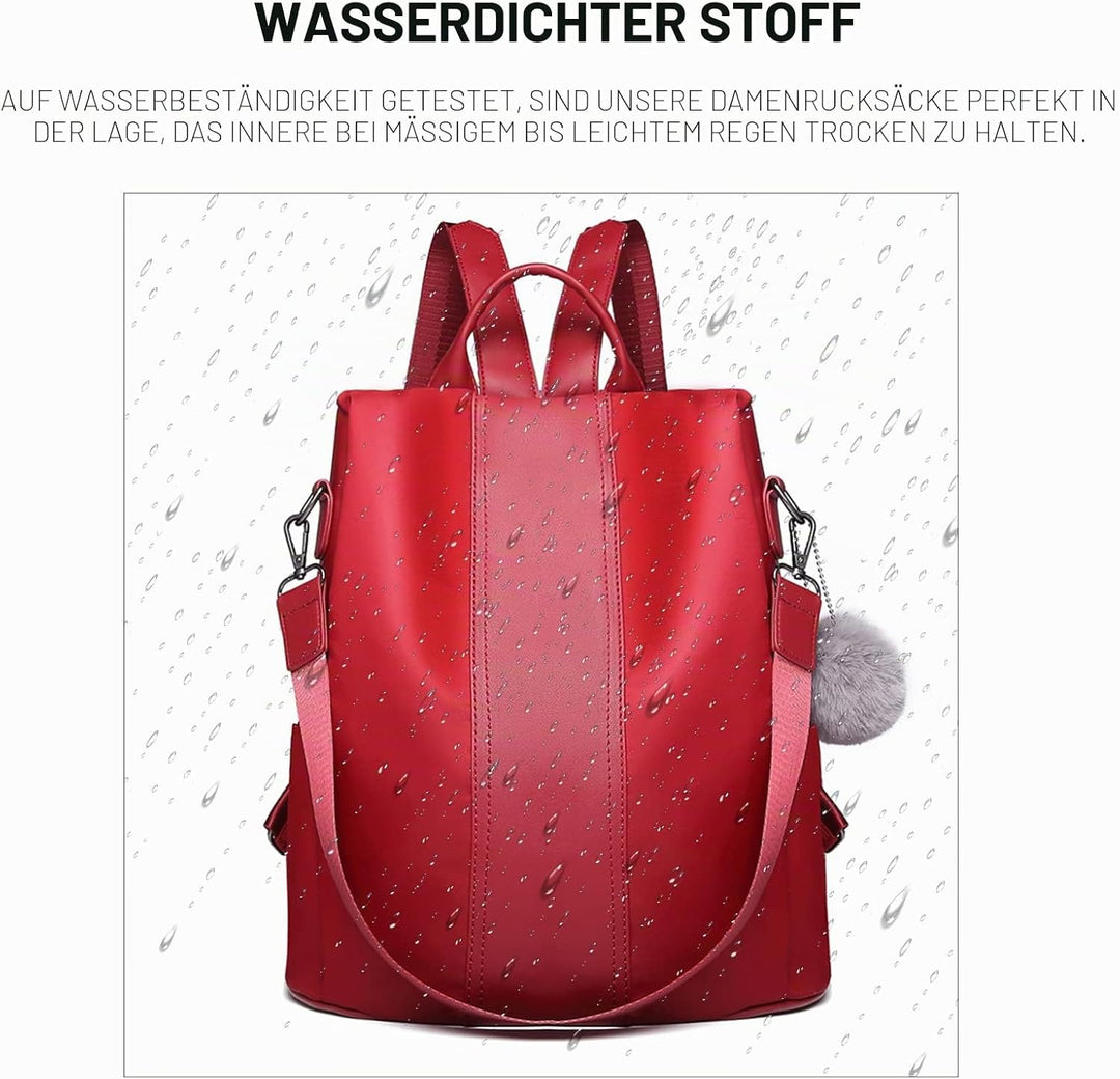 Miss Lulu Damen Rucksack Wasserdichte Nylon Schultaschen Anti-Diebstahl Tagesrucksack Schultertasche