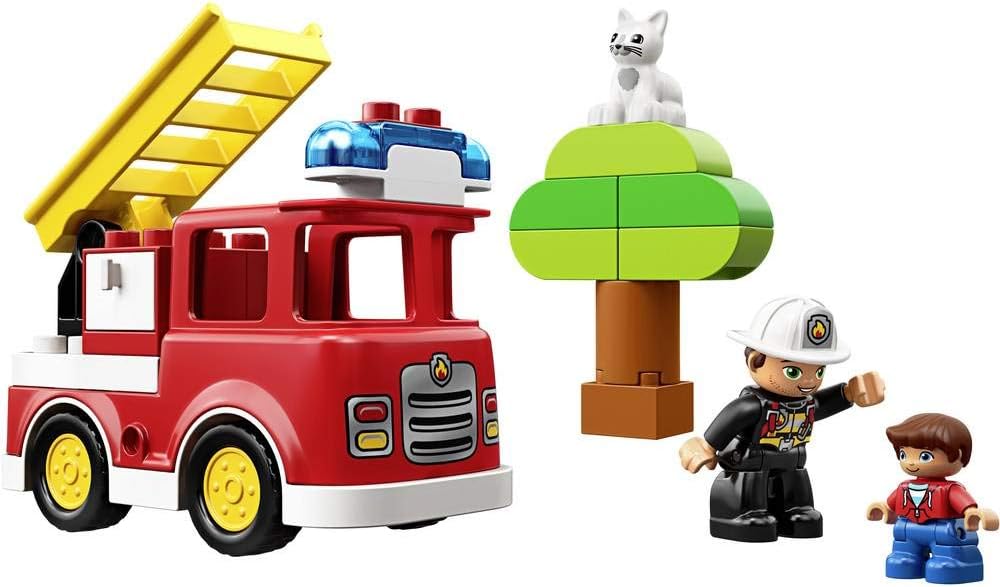 LEGO 10901 DUPLO Feuerwehrauto, Feuerwehr Spielzeug für Kleinkinder im Alter von 2-5 Jahren mit Lich