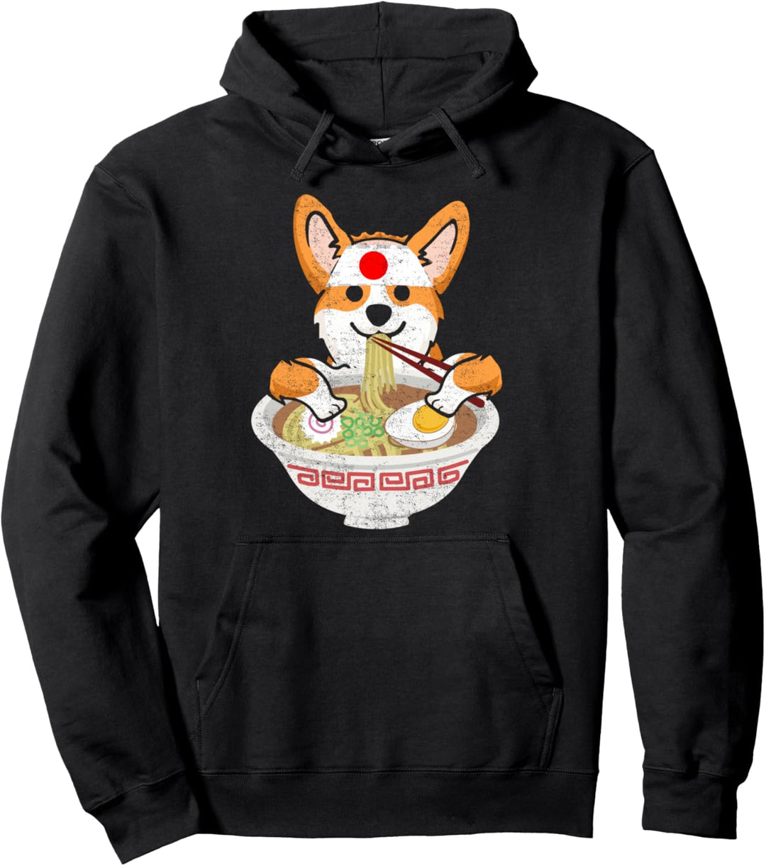 Great Kawaii Japanese Ramen Hund Motiv Anime Japan Nudeln Pullover Hoodie
