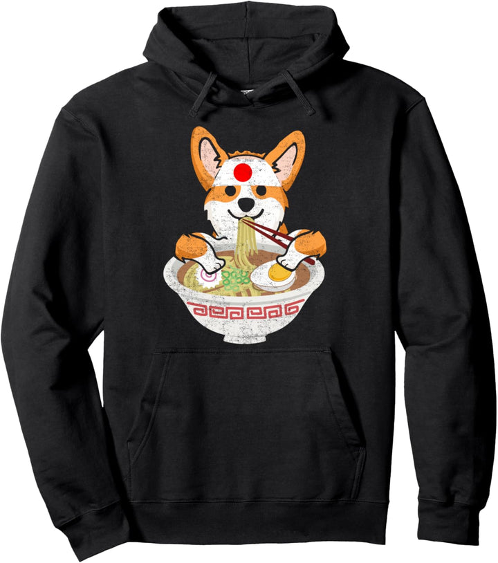 Great Kawaii Japanese Ramen Hund Motiv Anime Japan Nudeln Pullover Hoodie