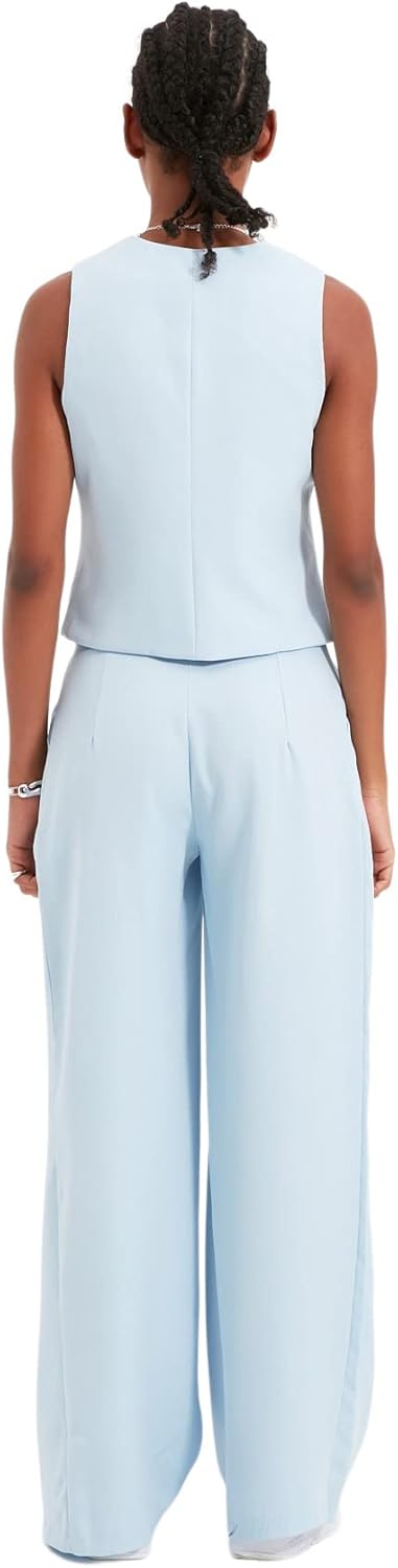 TRENDYOL Damen Pants Trendyol Wide Leg Hose 34 Light Blue, 34 Light Blue