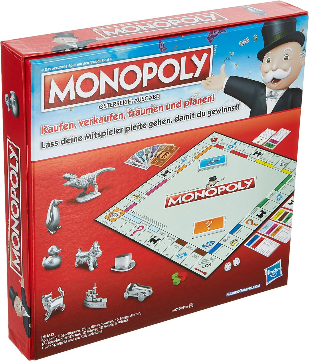 Hasbro Gaming C1009156 - Monopoly Classic österreichische Version Familienspiel Single, Single
